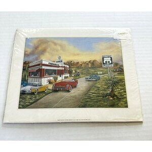 Artist Kay Lamb Shannon Route 66 Diner Hamburgers Malts Cars Print 2003 NEW!